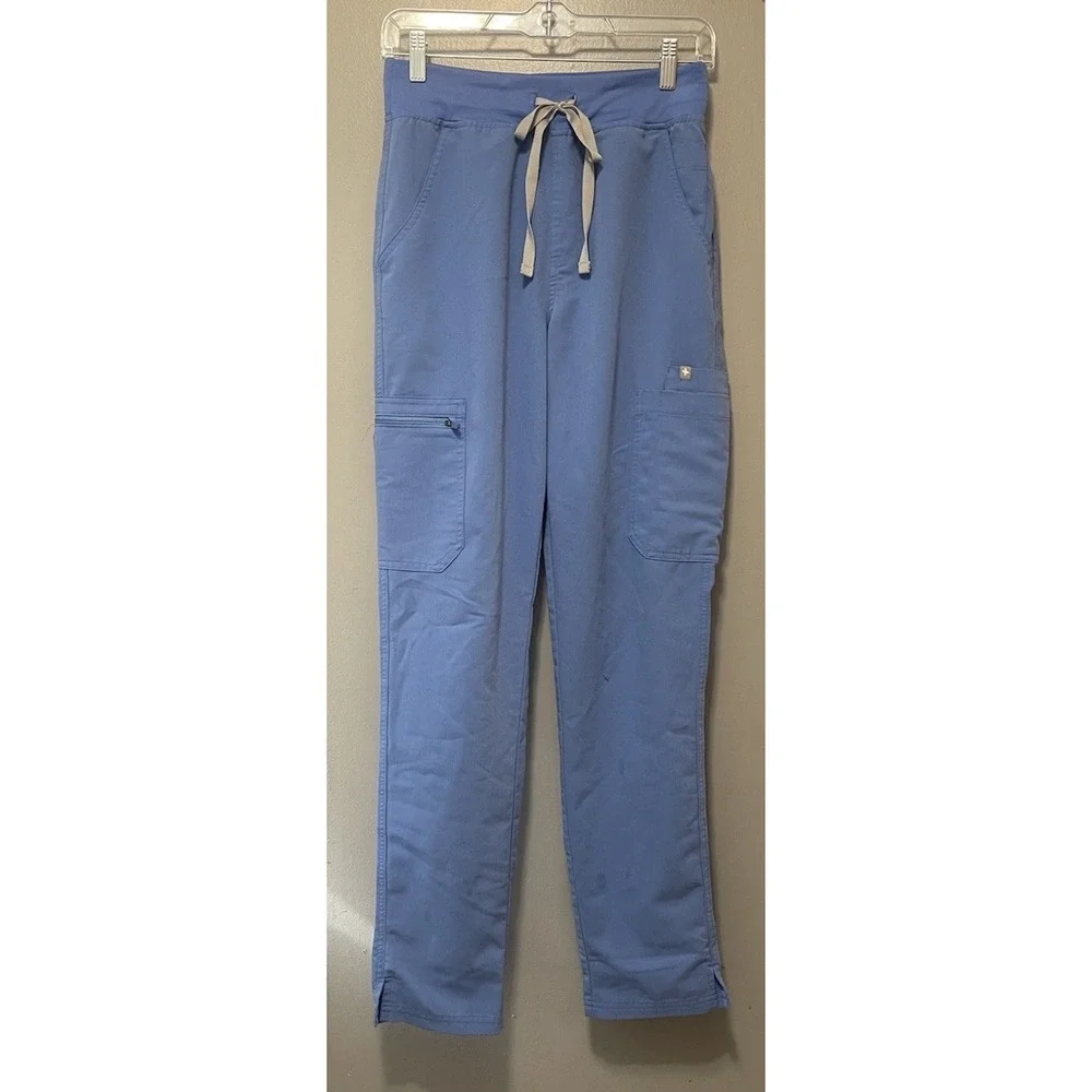 Figs Scrub Pants Tech Collection Lot Of 2 Women's Size Small Blue/Black